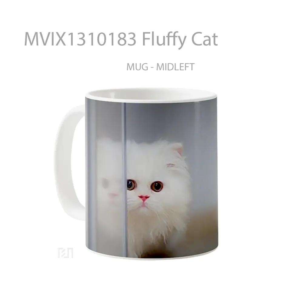 Mug Fluffy Cat Gelas Hewan Lucu - All-side / Desain
