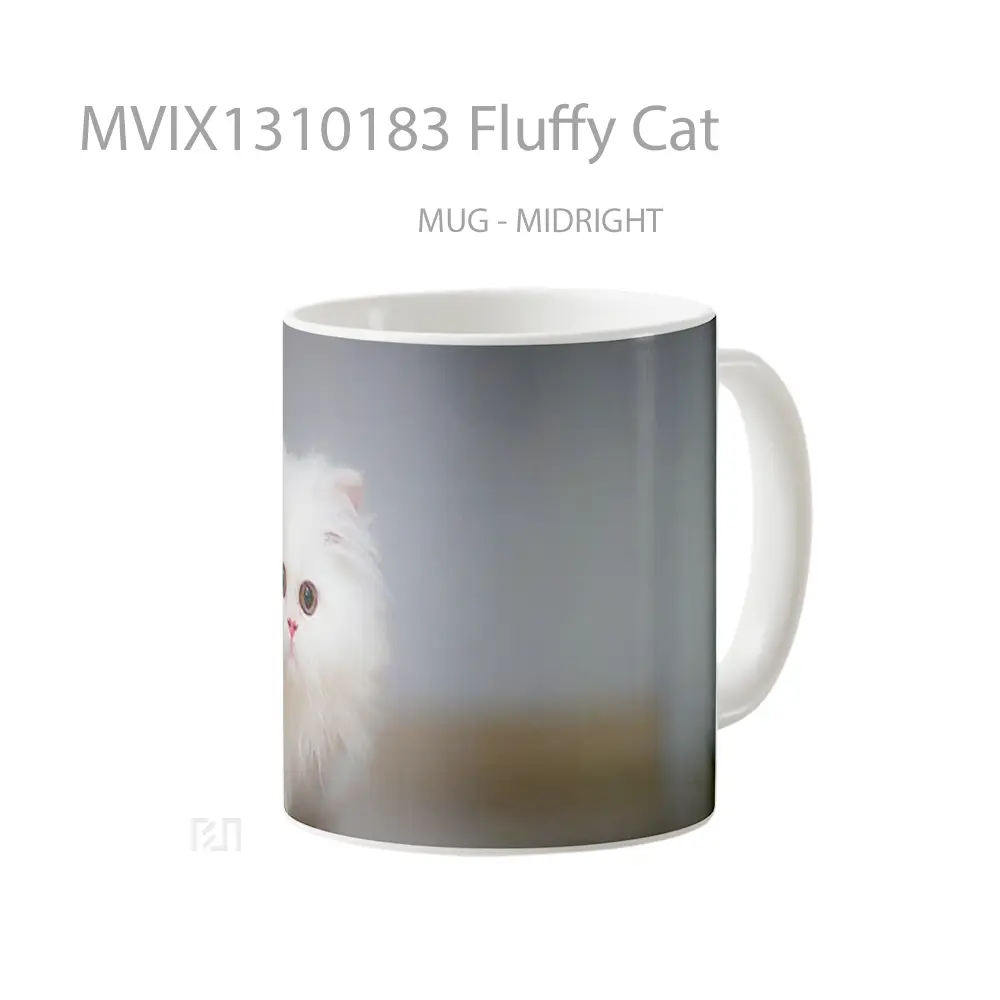 Mug Fluffy Cat Gelas Hewan Lucu - All-side / Desain
