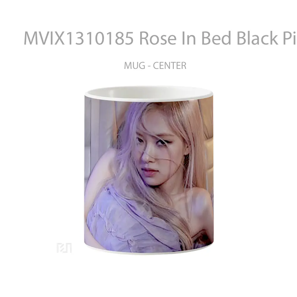 Mug Rose In Bed Black Pink Gelas Keramik Unik