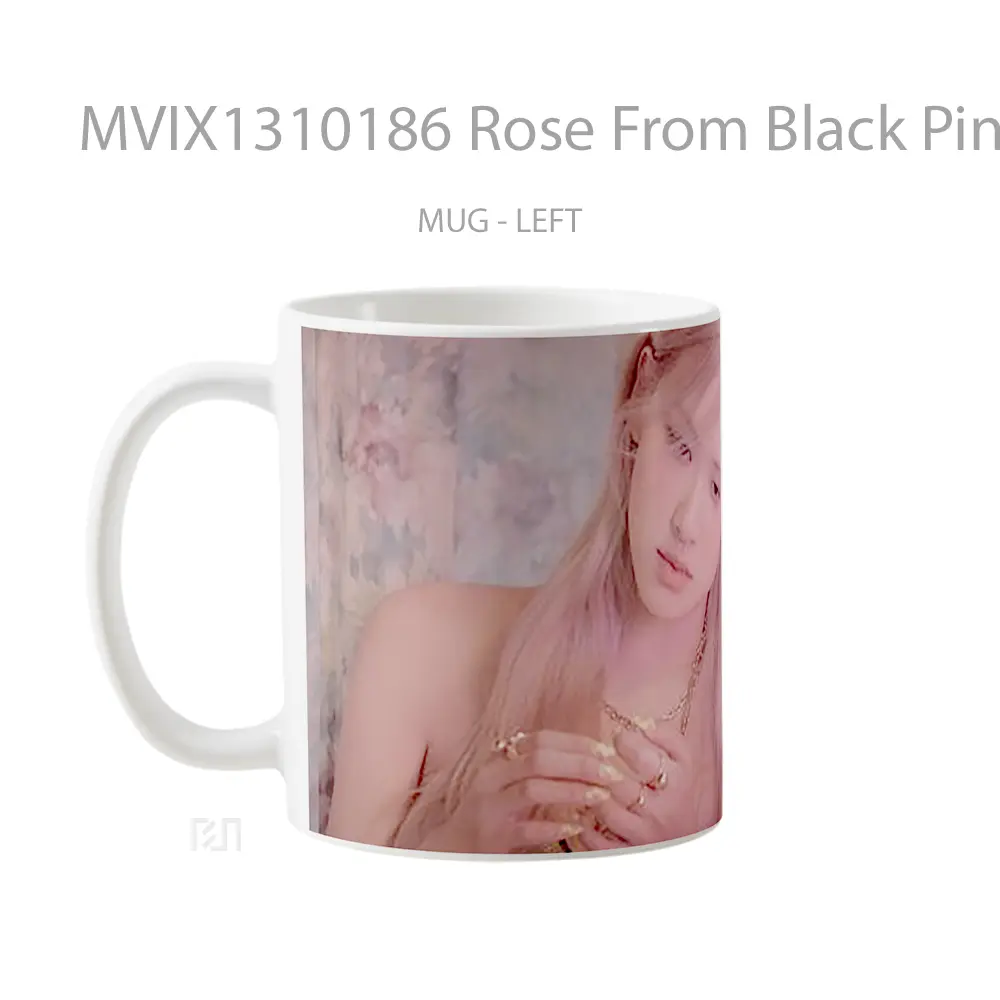 Mug Rose From Black Pink Gelas Keramik Unik - All-side / Desain