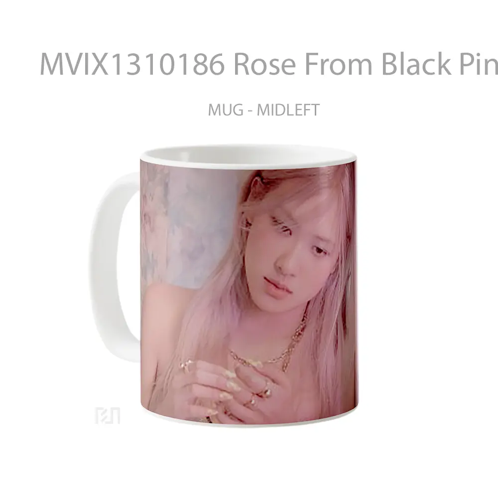 Mug Rose From Black Pink Gelas Keramik Unik - All-side / Desain