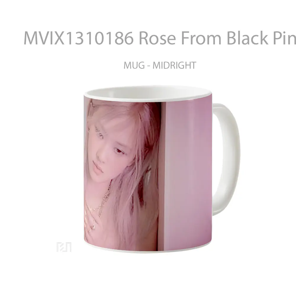 Mug Rose From Black Pink Gelas Keramik Unik - All-side / Desain