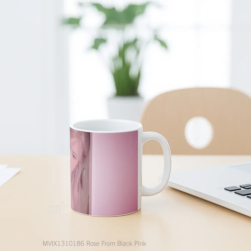 Mug Rose From Black Pink Gelas Keramik Unik - All-side / Desain