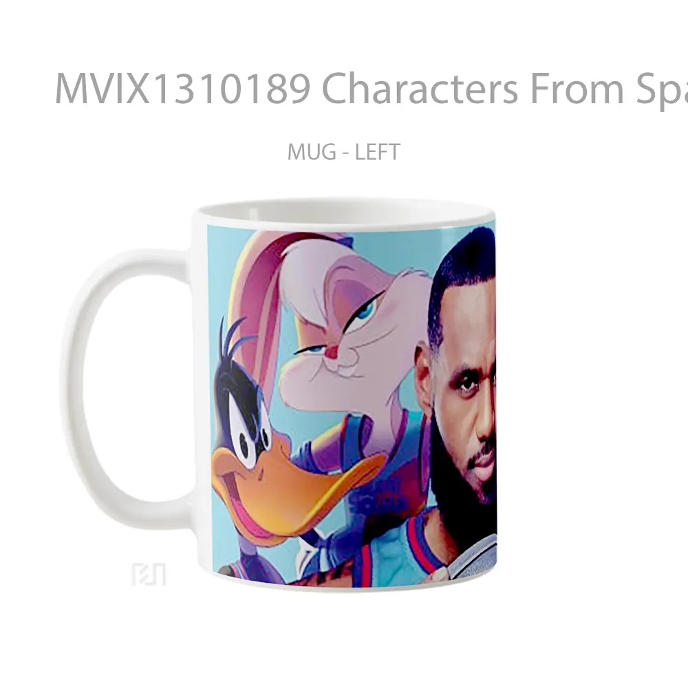 Mug Characters From Space Jam With Lebron James Gelas Astronomi - All-side / Desain