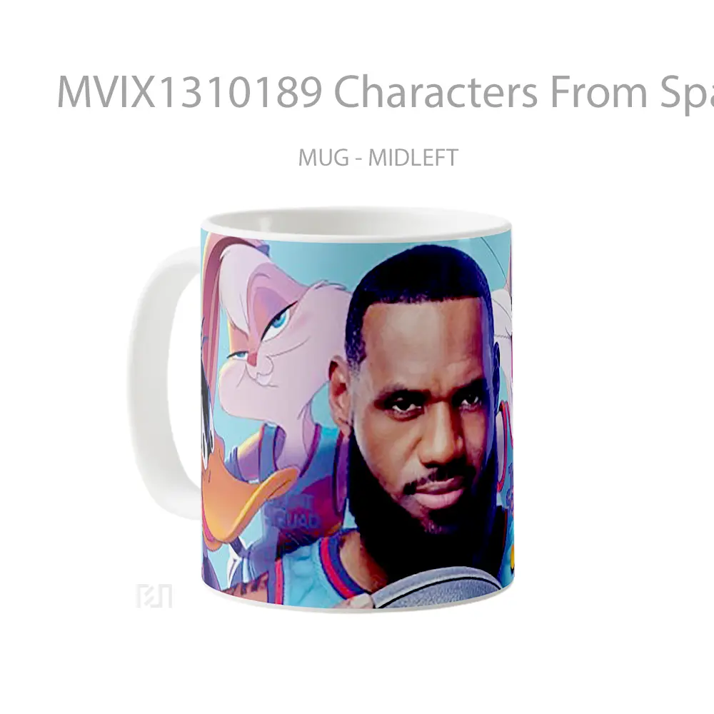 Mug Characters From Space Jam With Lebron James Gelas Astronomi - All-side / Desain
