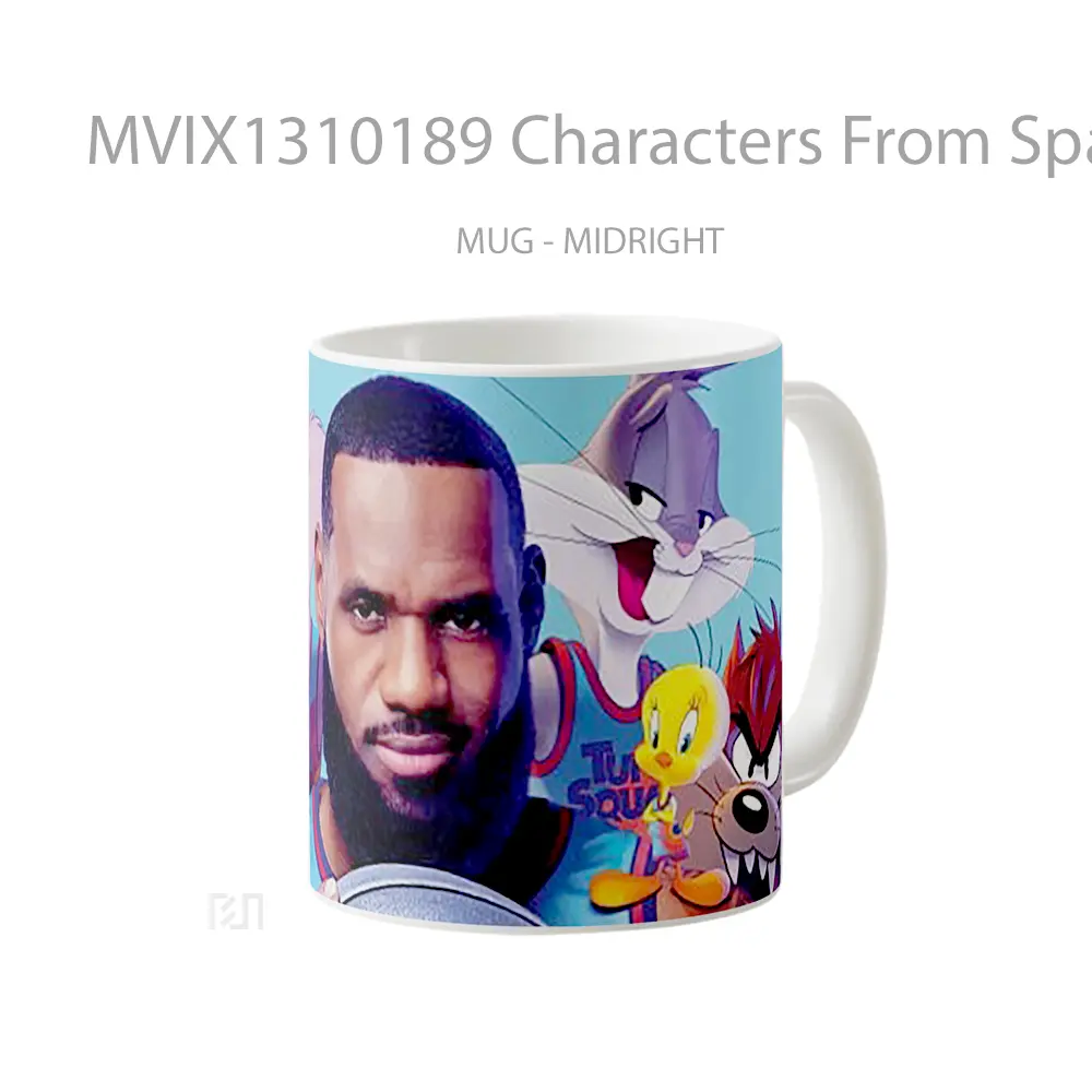 Mug Characters From Space Jam With Lebron James Gelas Astronomi - All-side / Desain