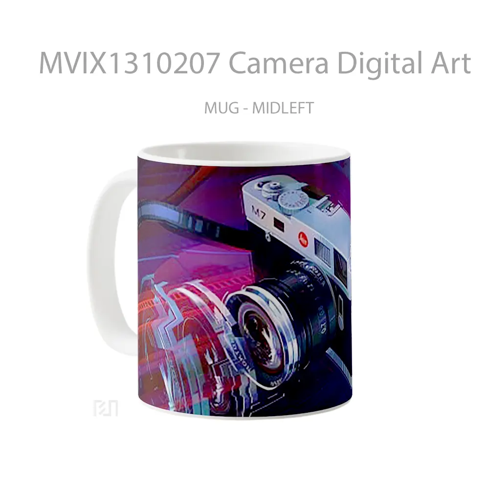 Mug Camera Digital Art Gelas Seni Modern - All-side / Desain