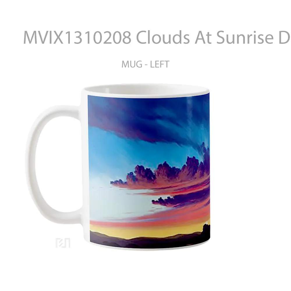 Mug Clouds At Sunrise Digital Art Gelas Pemandangan Alam - All-side / Desain