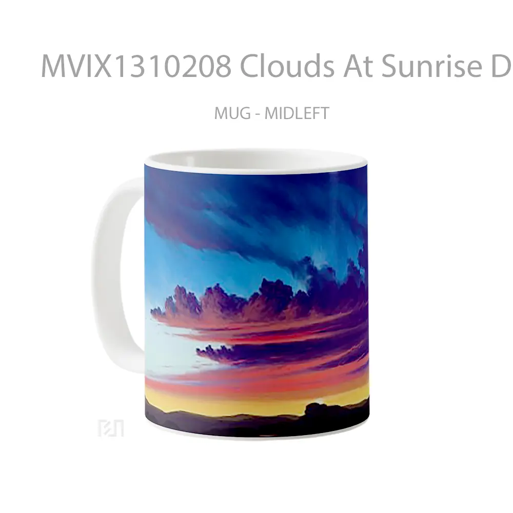 Mug Clouds At Sunrise Digital Art Gelas Pemandangan Alam - All-side / Desain