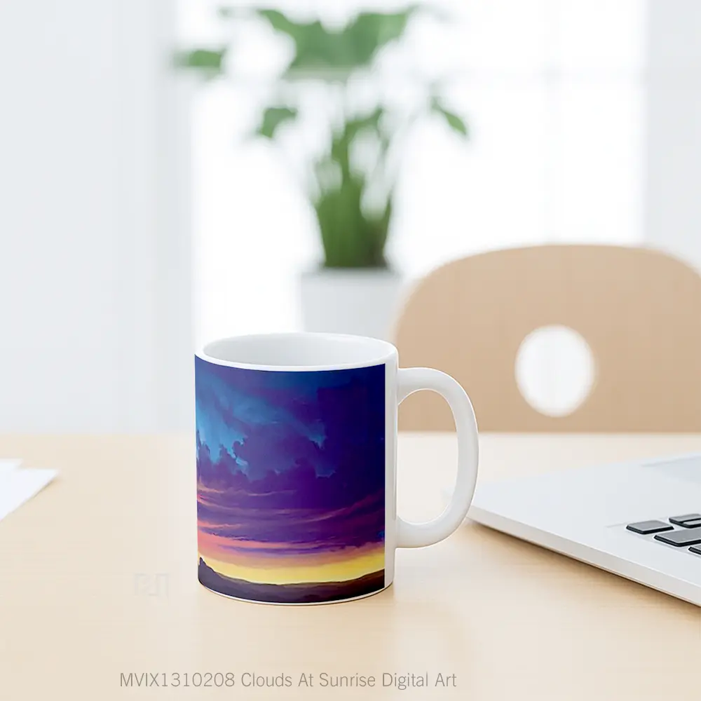 Mug Clouds At Sunrise Digital Art Gelas Pemandangan Alam - All-side / Desain