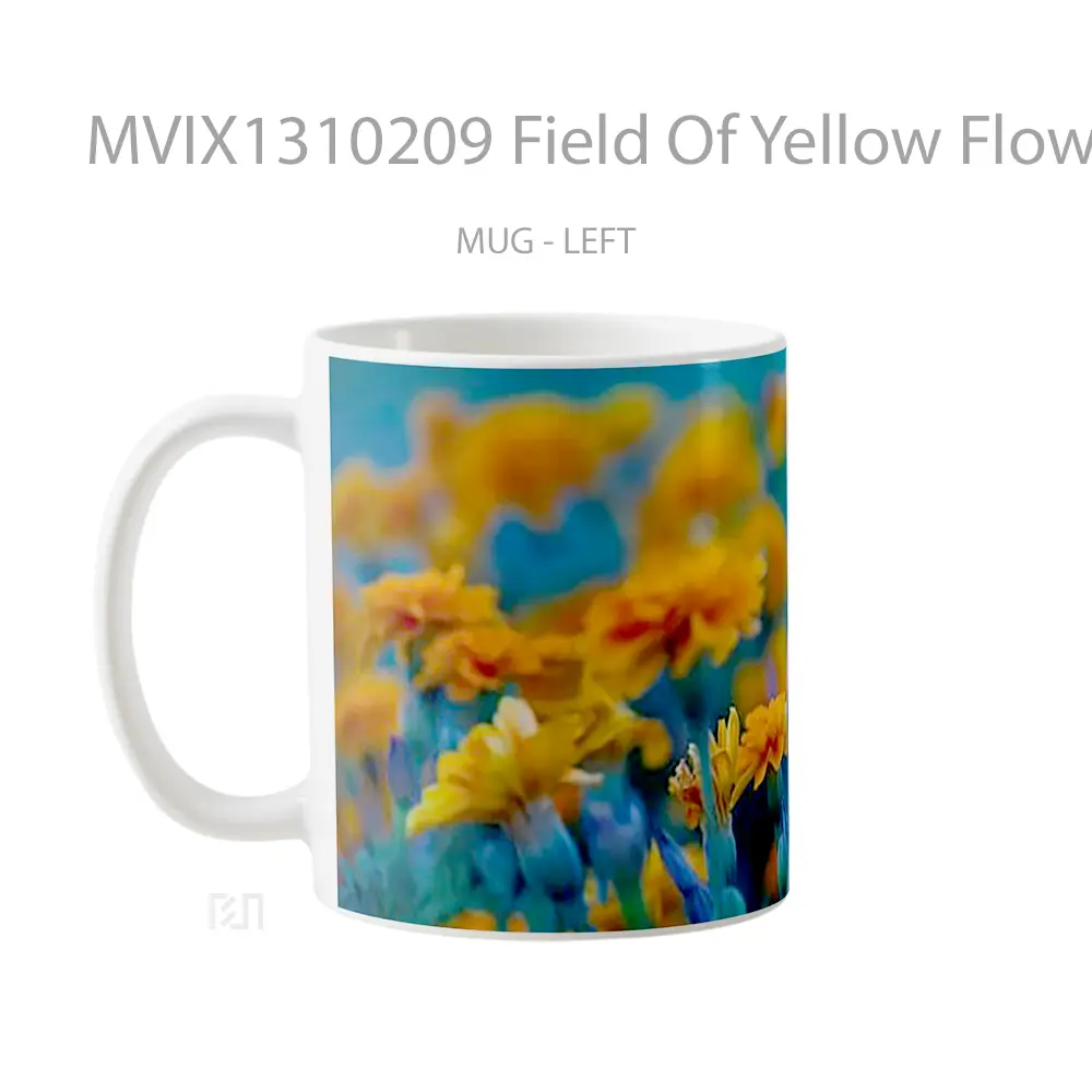 Mug Field Of Yellow Flowers Gelas Pemandangan Alam - All-side / Desain