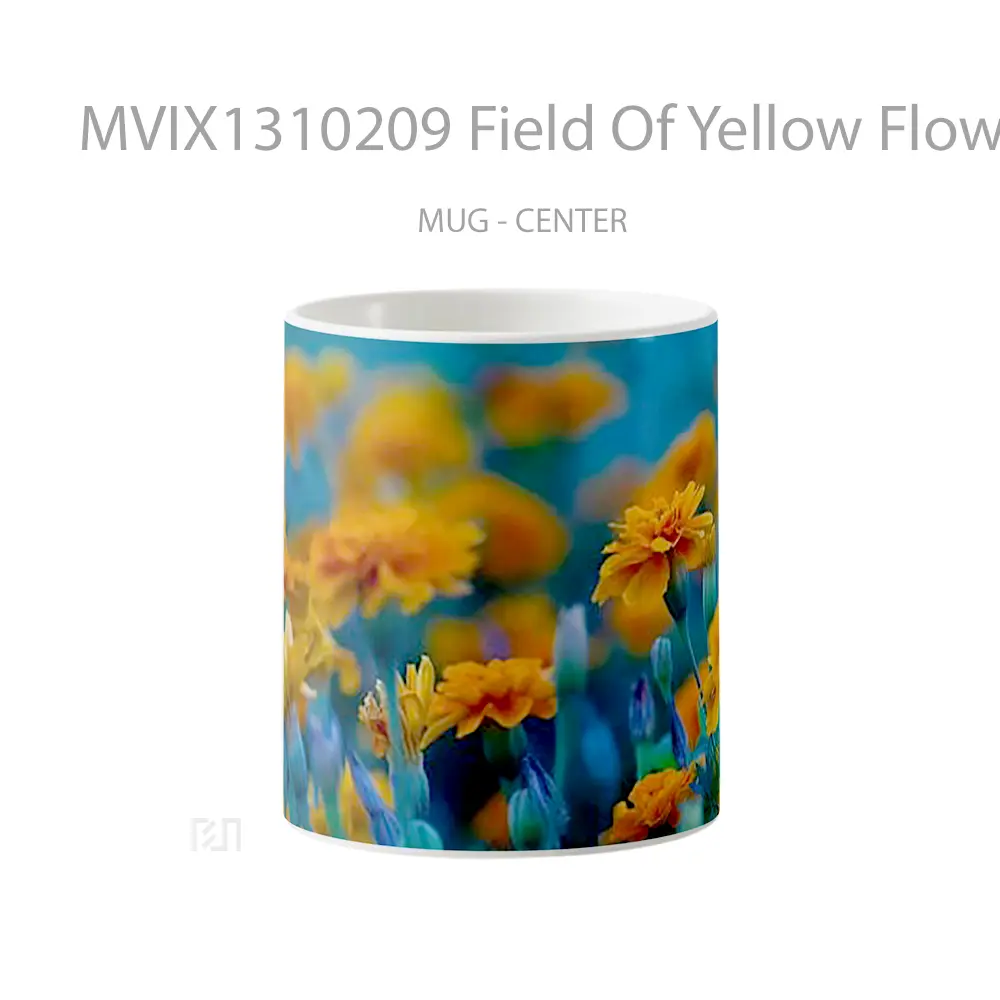 Mug Field Of Yellow Flowers Gelas Pemandangan Alam