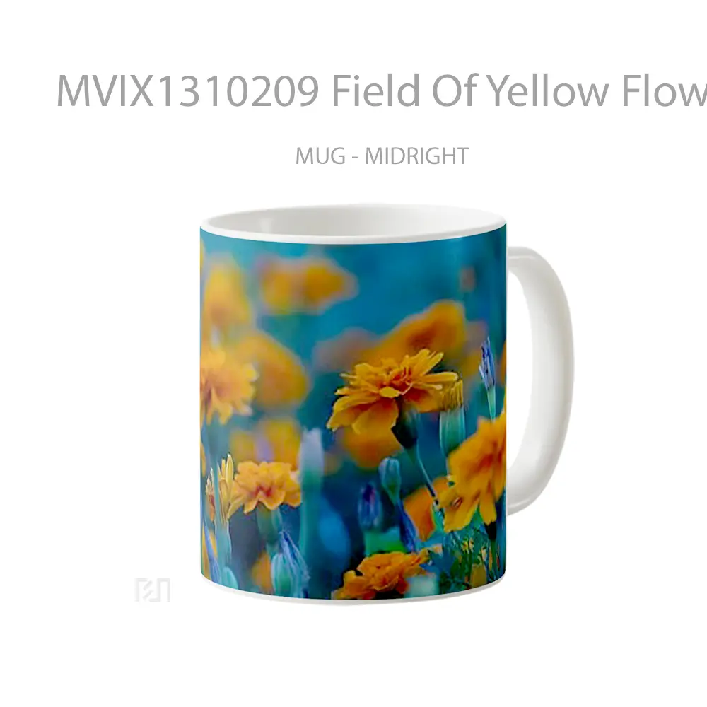 Mug Field Of Yellow Flowers Gelas Pemandangan Alam - All-side / Desain