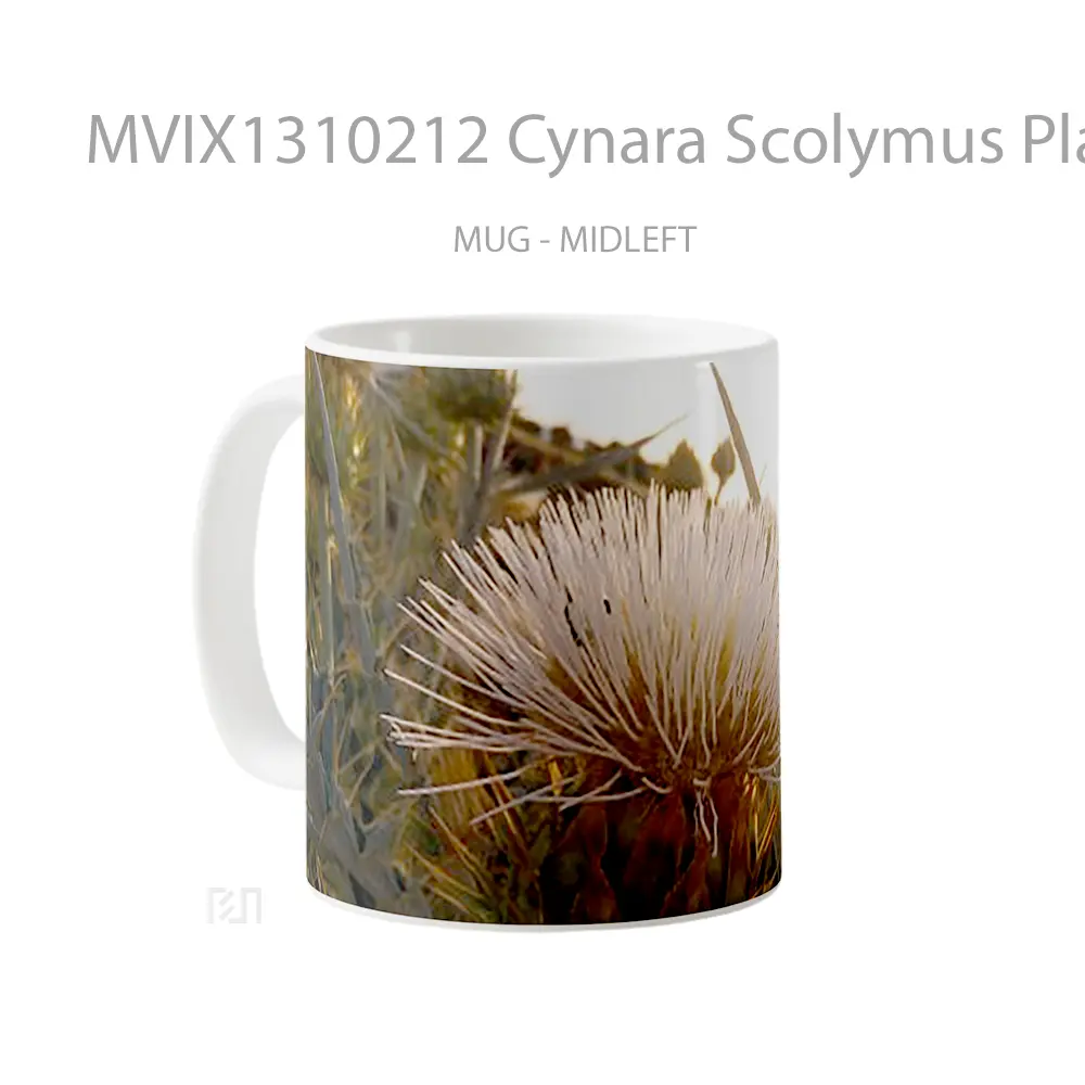 Mug Cynara Scolymus Plant Gelas Keramik Unik - All-side / Desain