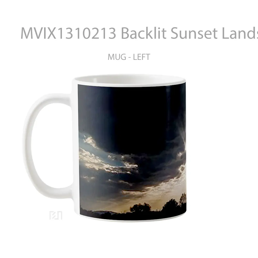 Mug Backlit Sunset Landscape With Clouds Gelas Pemandangan Alam - All-side / Desain
