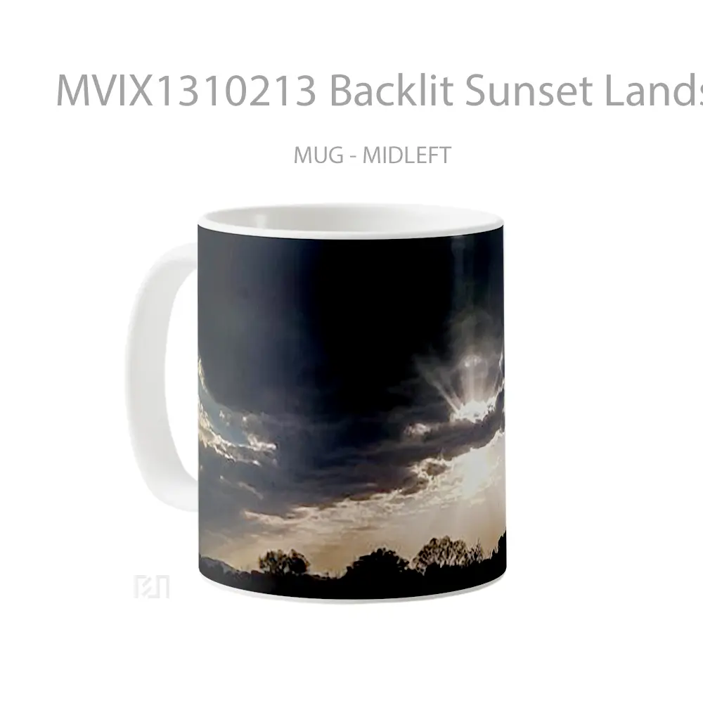 Mug Backlit Sunset Landscape With Clouds Gelas Pemandangan Alam - All-side / Desain
