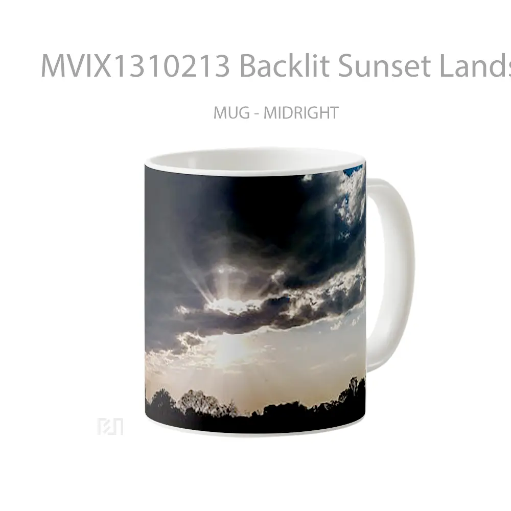 Mug Backlit Sunset Landscape With Clouds Gelas Pemandangan Alam - All-side / Desain