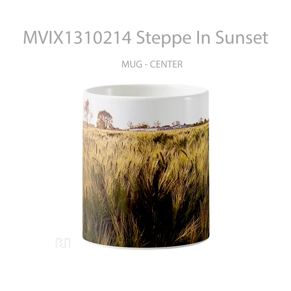 Mug Steppe In Sunset Gelas Pemandangan Alam