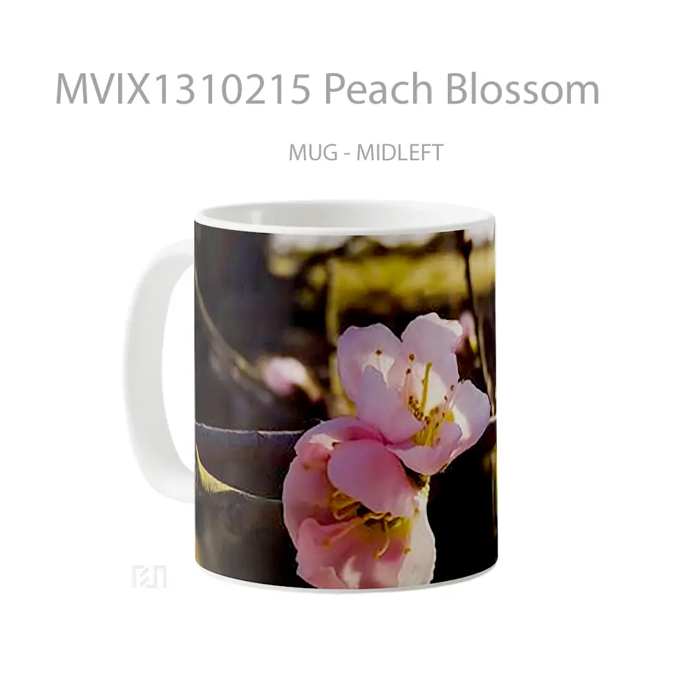 Mug Peach Blossom Gelas Keramik Unik - All-side / Desain