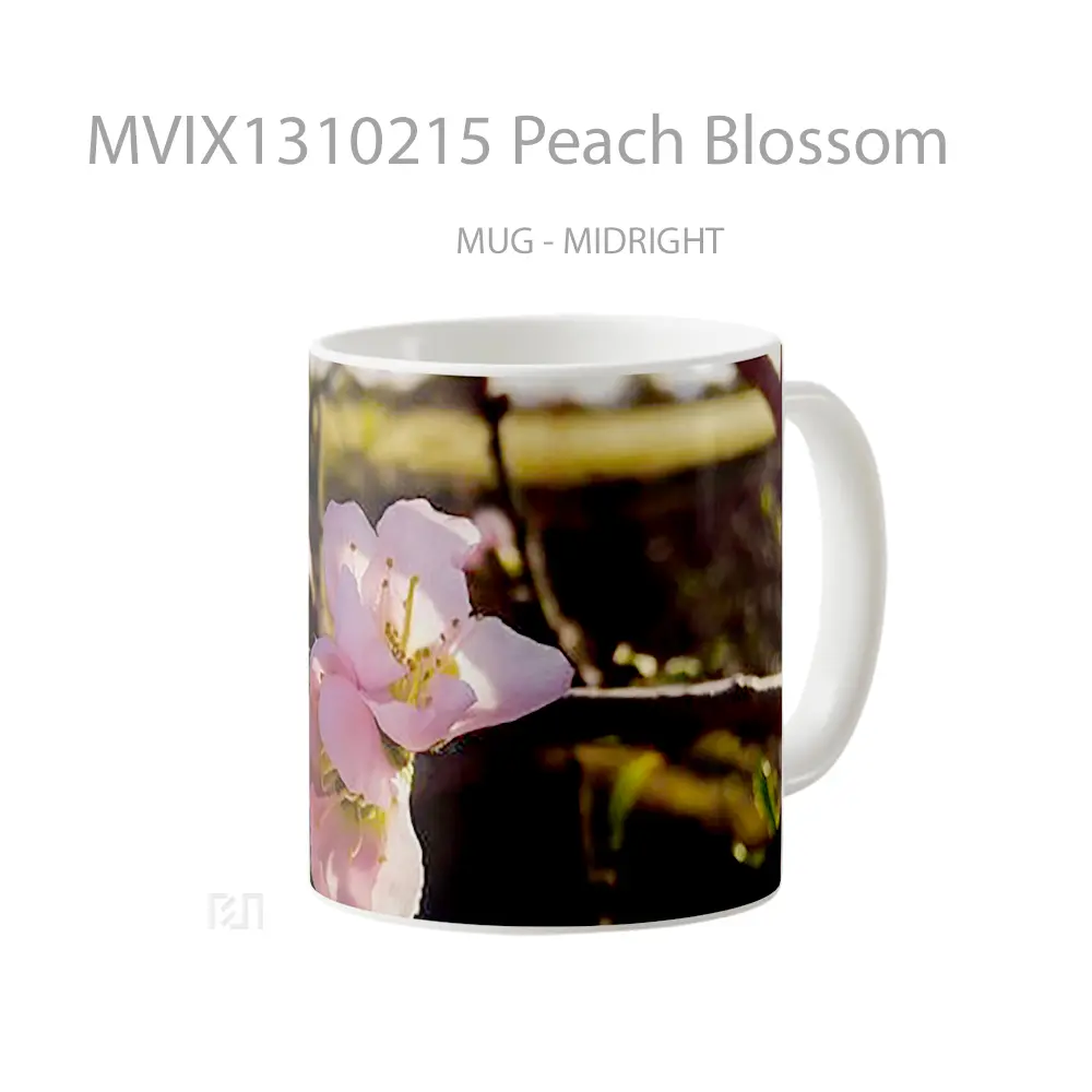Mug Peach Blossom Gelas Keramik Unik - All-side / Desain