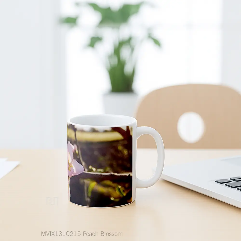 Mug Peach Blossom Gelas Keramik Unik - All-side / Desain