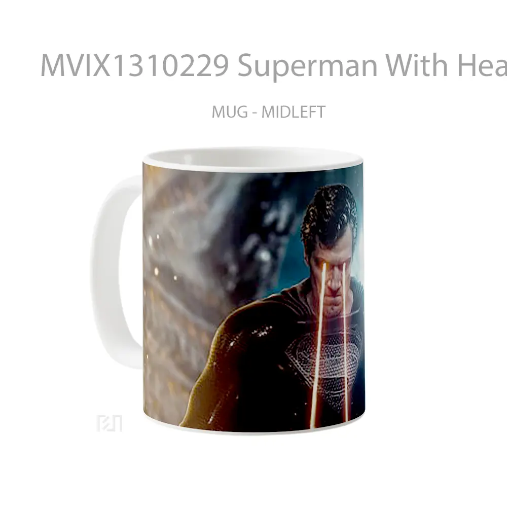 Mug Superman With Heat Vision Gelas Superhero - All-side / Desain