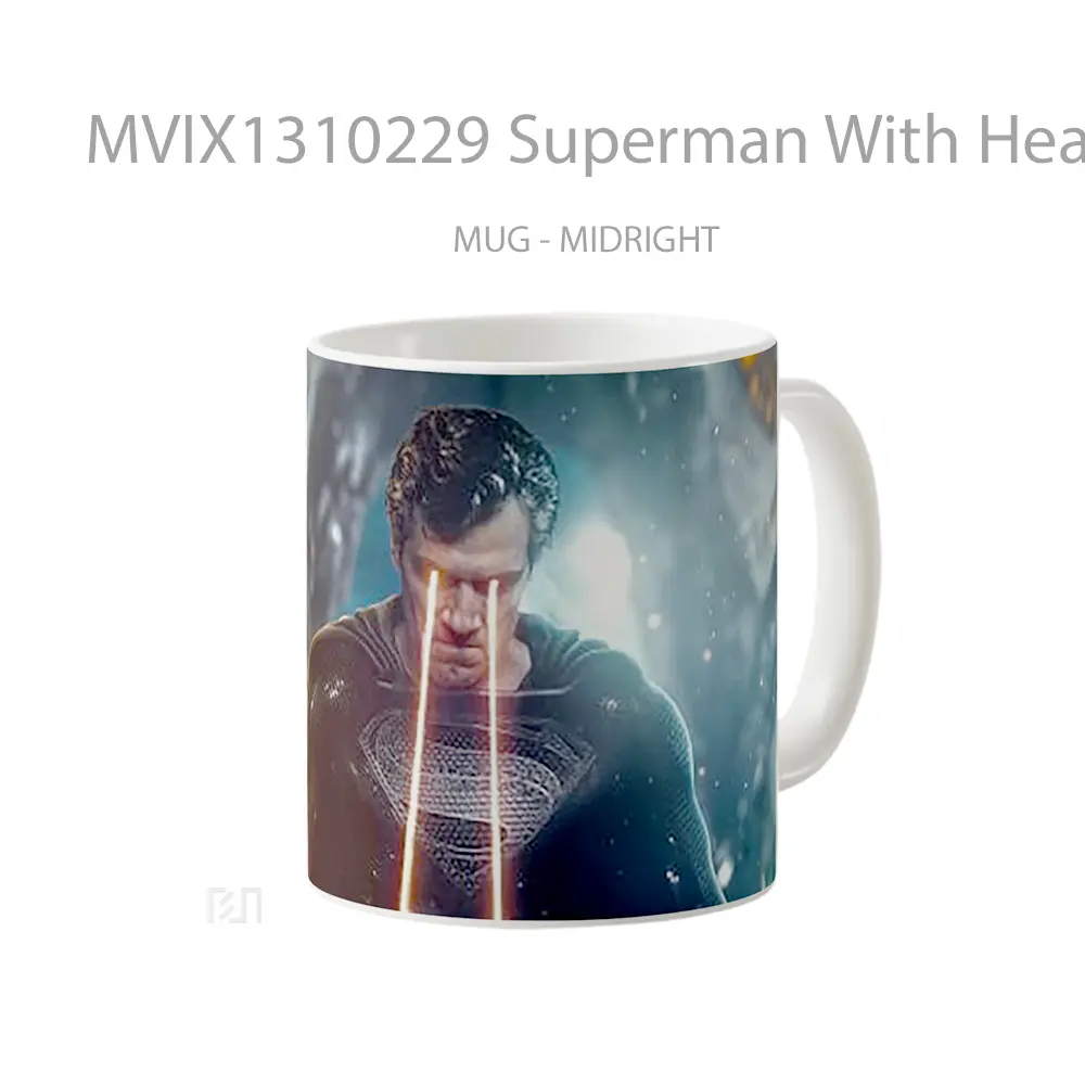 Mug Superman With Heat Vision Gelas Superhero - All-side / Desain