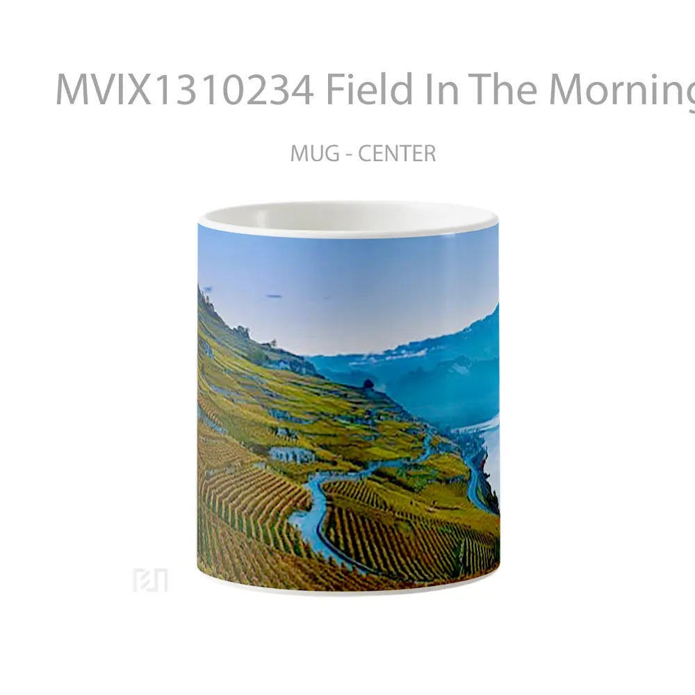 Mug Field In The Morning Gelas Pemandangan Alam
