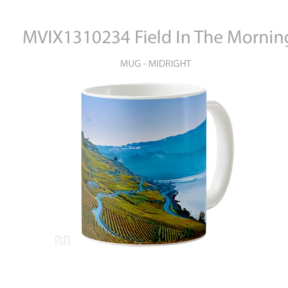 Mug Field In The Morning Gelas Pemandangan Alam - All-side / Desain