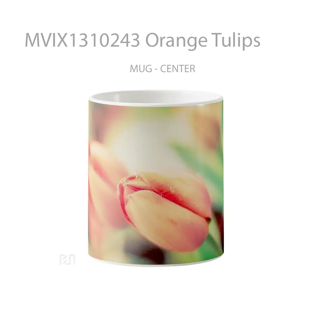 Mug Orange Tulips Gelas Keramik Unik