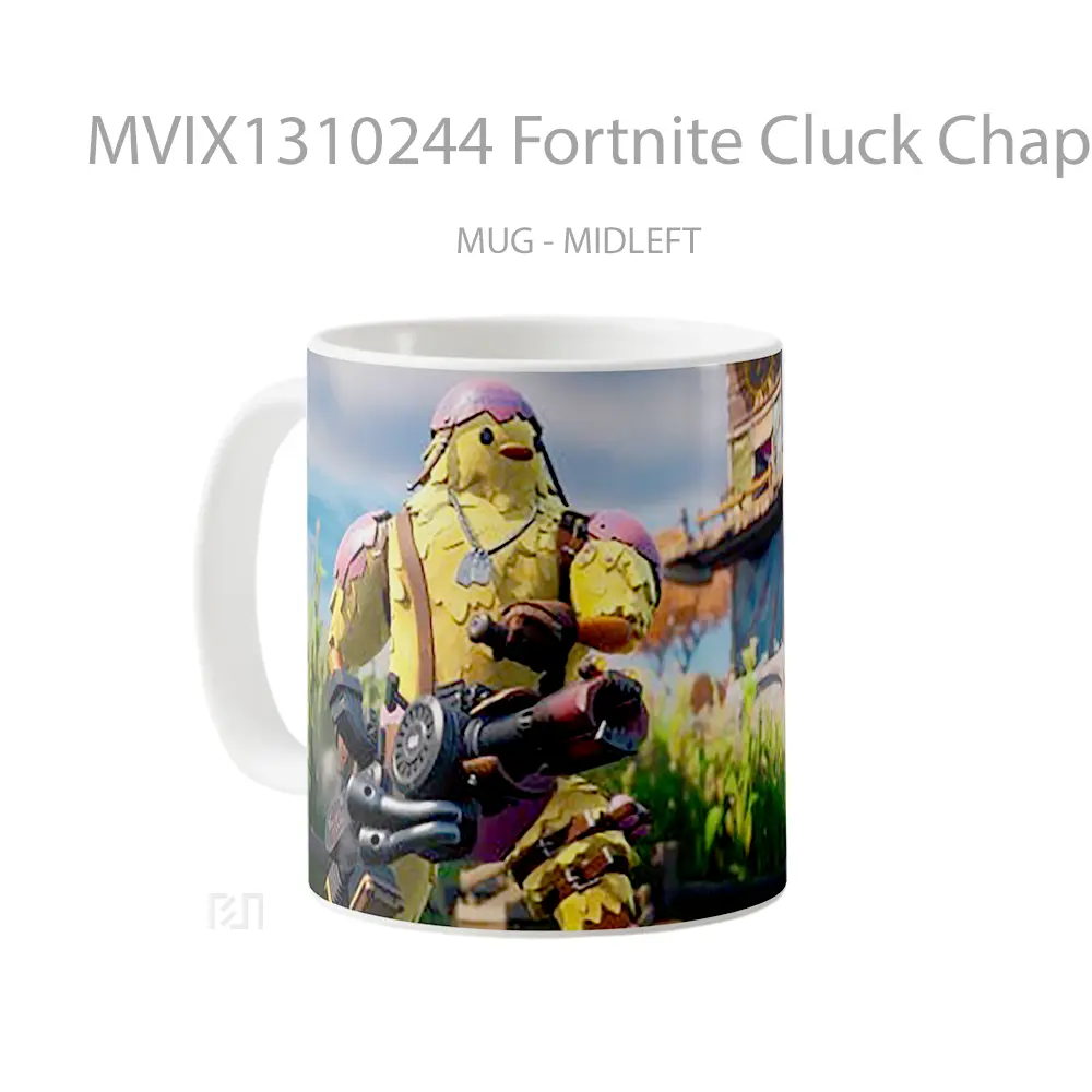 Mug Fortnite Cluck Chapter 2 Season 6 Battle Pass Skin Cangkir Gamer - All-side / Desain