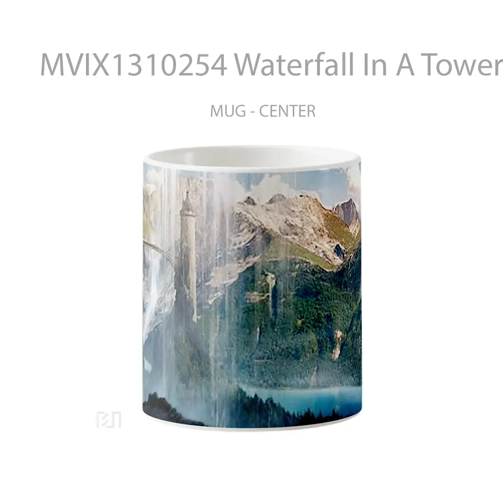 Mug Waterfall In A Tower Gelas Pemandangan Alam