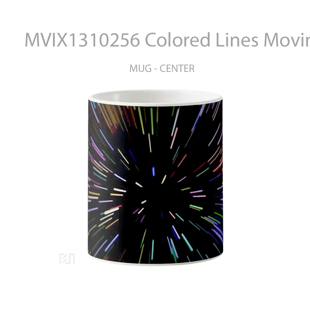Mug Colored Lines Moving Gelas Keramik Unik