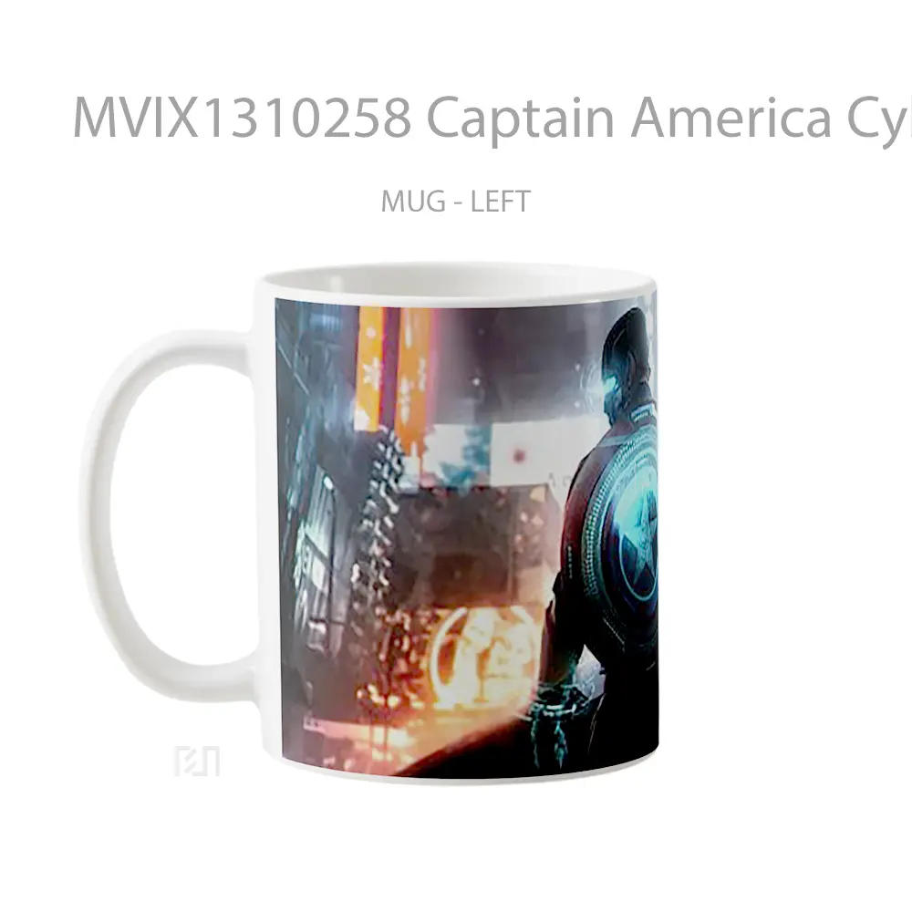 Mug Captain America Cyberpunk Gelas Superhero - All-side / Desain