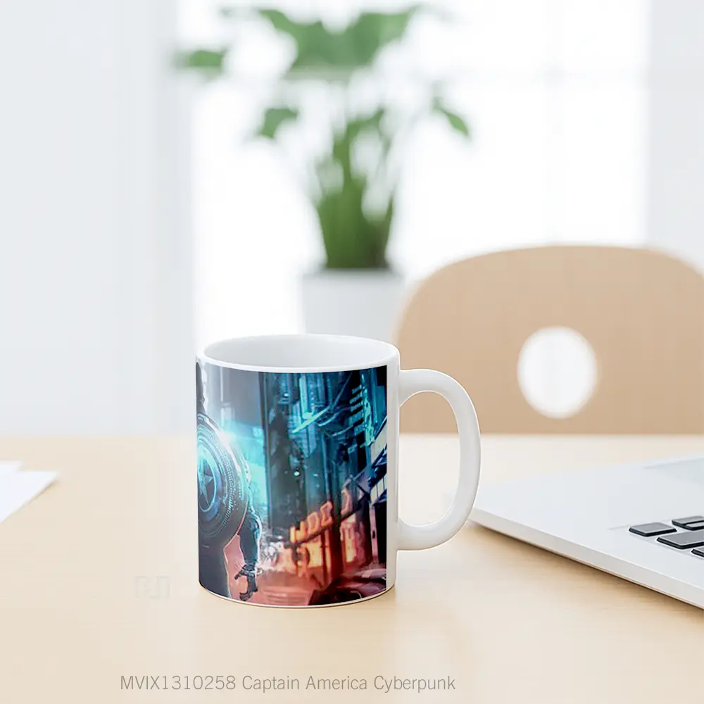 Mug Captain America Cyberpunk Gelas Superhero - All-side / Desain