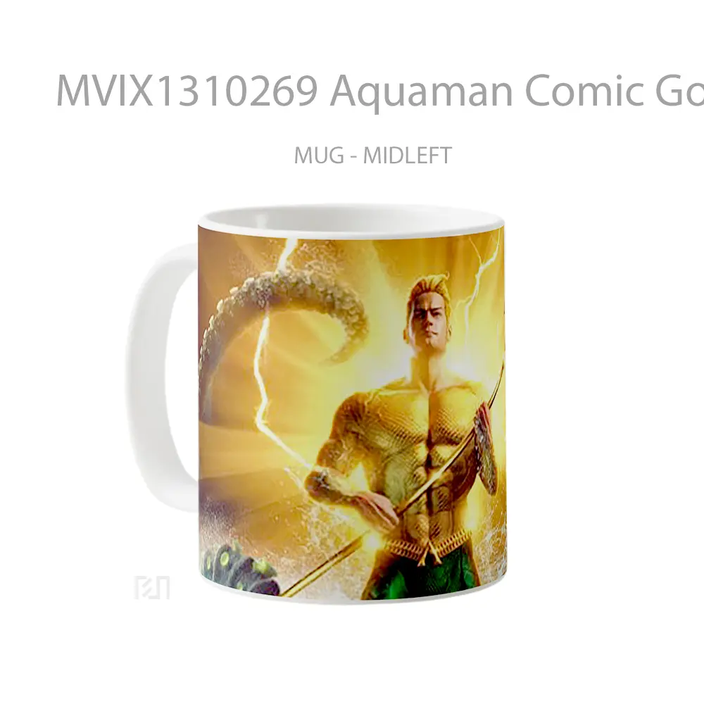 Mug Aquaman Comic Golden Gelas Superhero - All-side / Desain