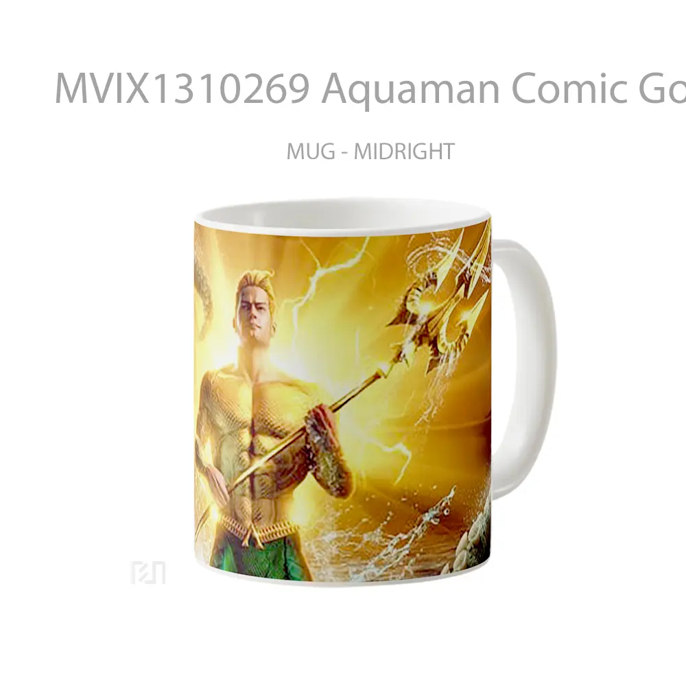Mug Aquaman Comic Golden Gelas Superhero - All-side / Desain