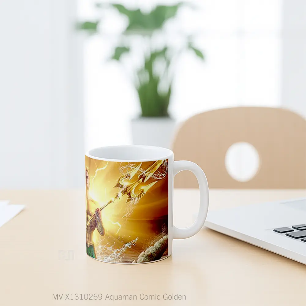 Mug Aquaman Comic Golden Gelas Superhero - All-side / Desain