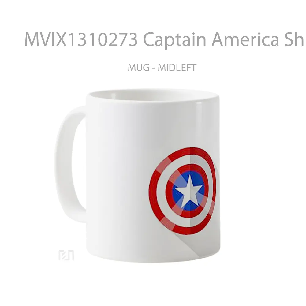 Mug Captain America Shield Minimalist Gelas Superhero - All-side / Desain