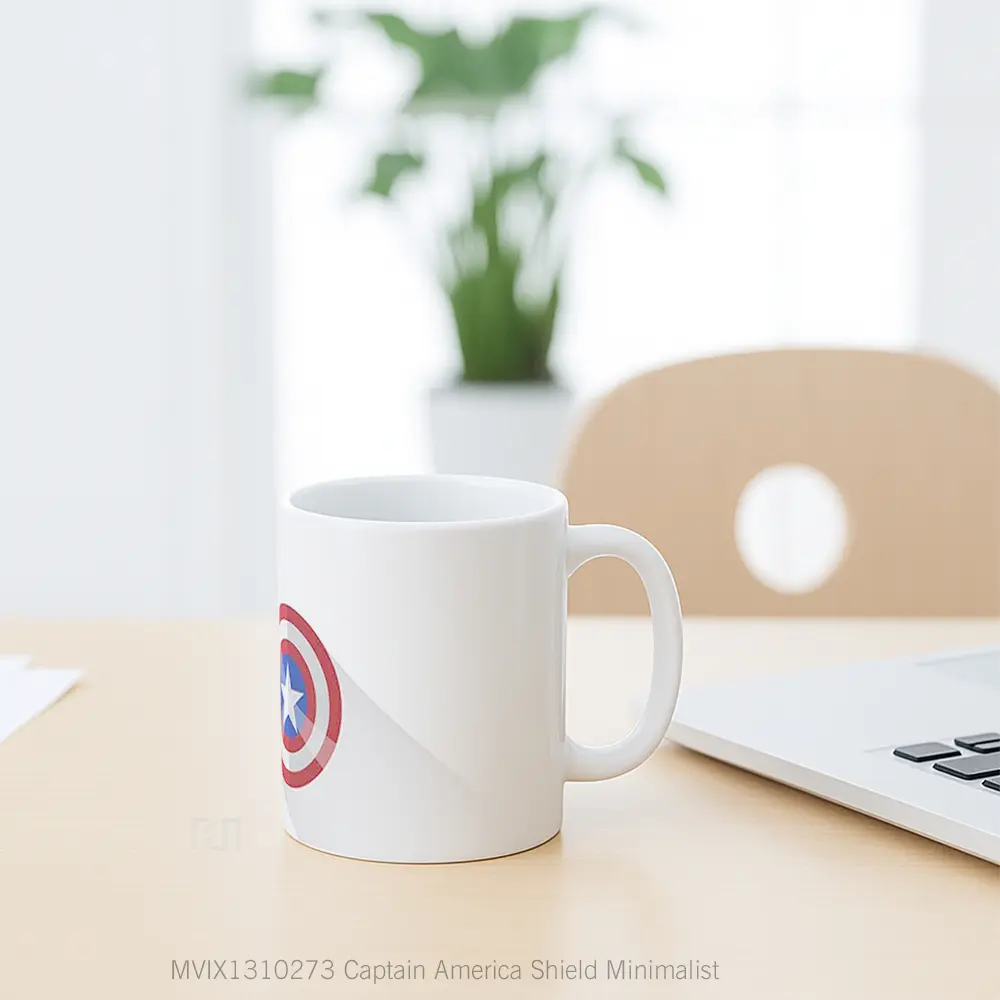 Mug Captain America Shield Minimalist Gelas Superhero - All-side / Desain