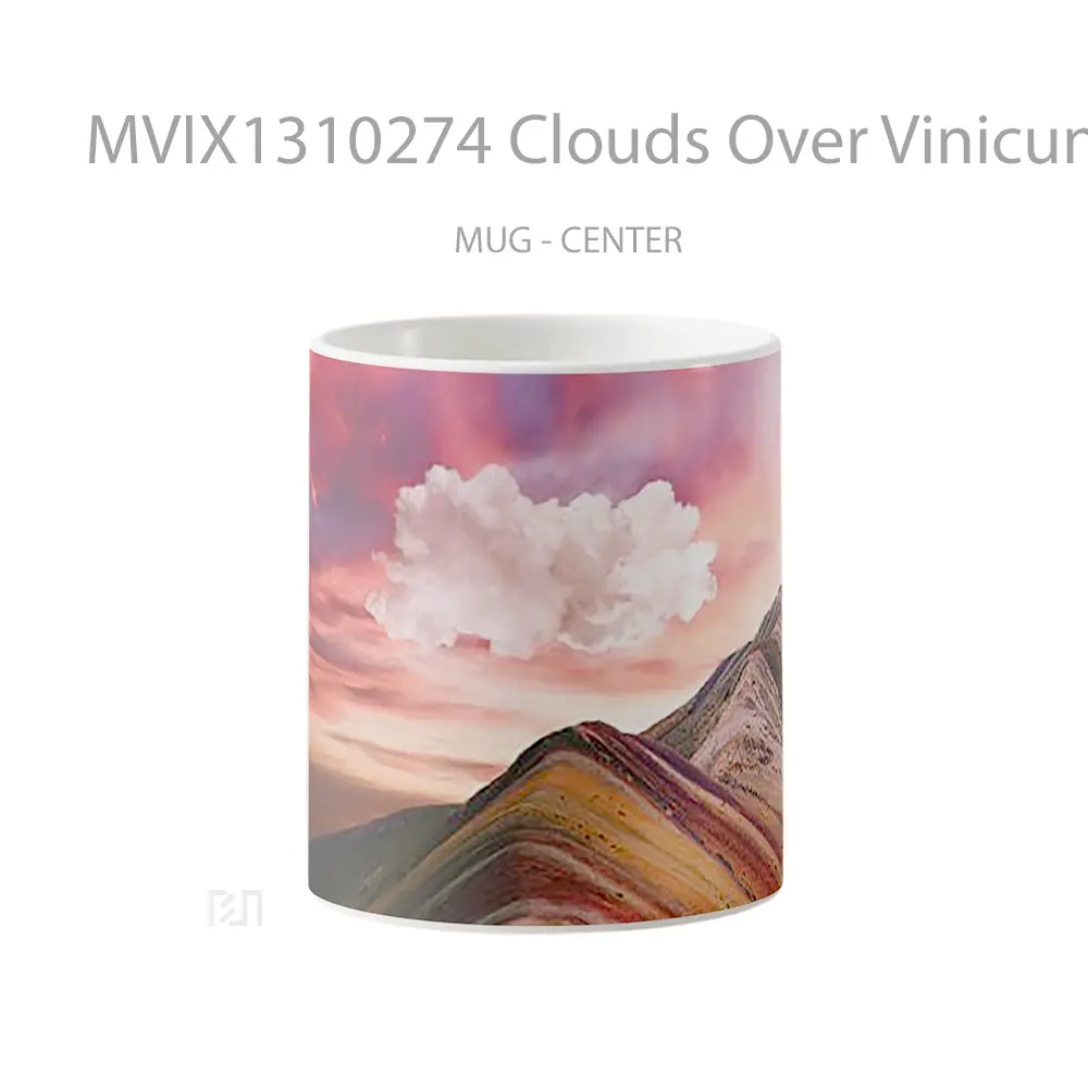 Mug Clouds Over Vinicunca Rainbow Mountains Gelas Pemandangan Alam
