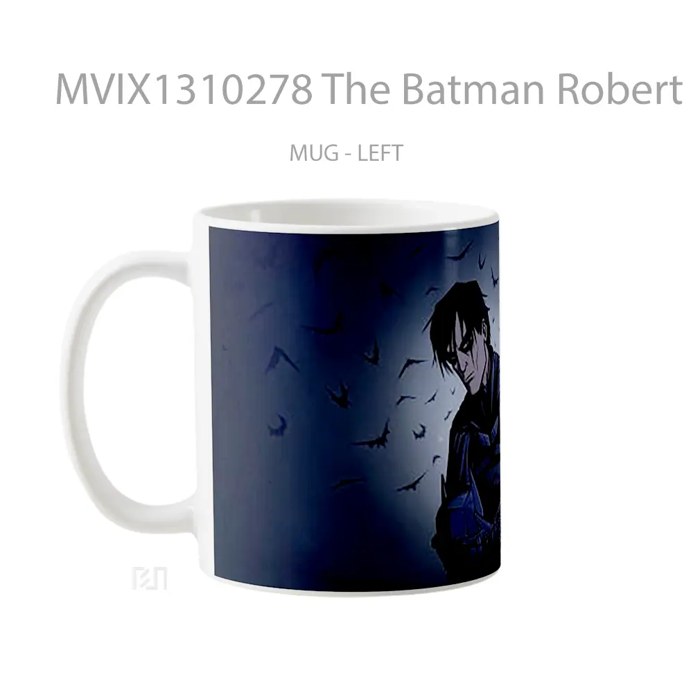 Mug The Batman Robert Pattinson Minimalist Gelas Superhero - All-side / Desain