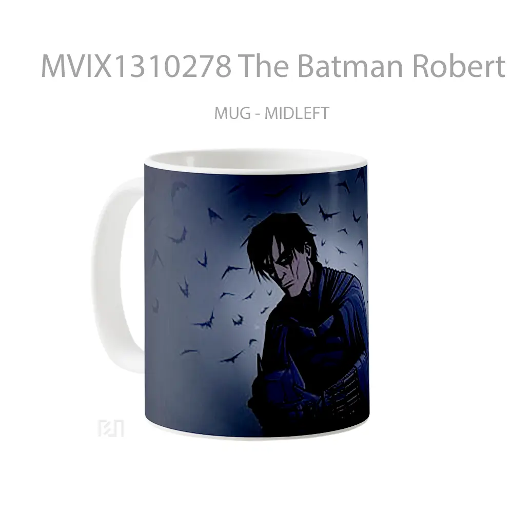 Mug The Batman Robert Pattinson Minimalist Gelas Superhero - All-side / Desain