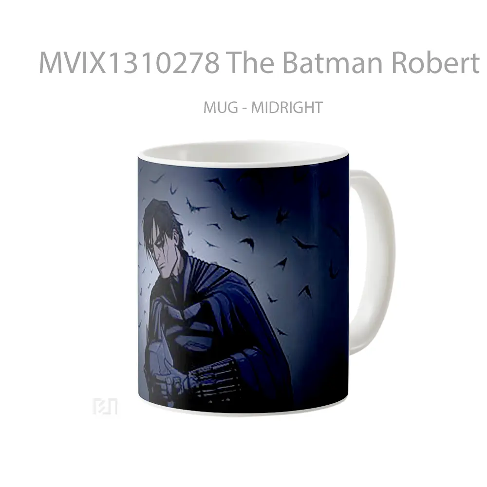 Mug The Batman Robert Pattinson Minimalist Gelas Superhero - All-side / Desain