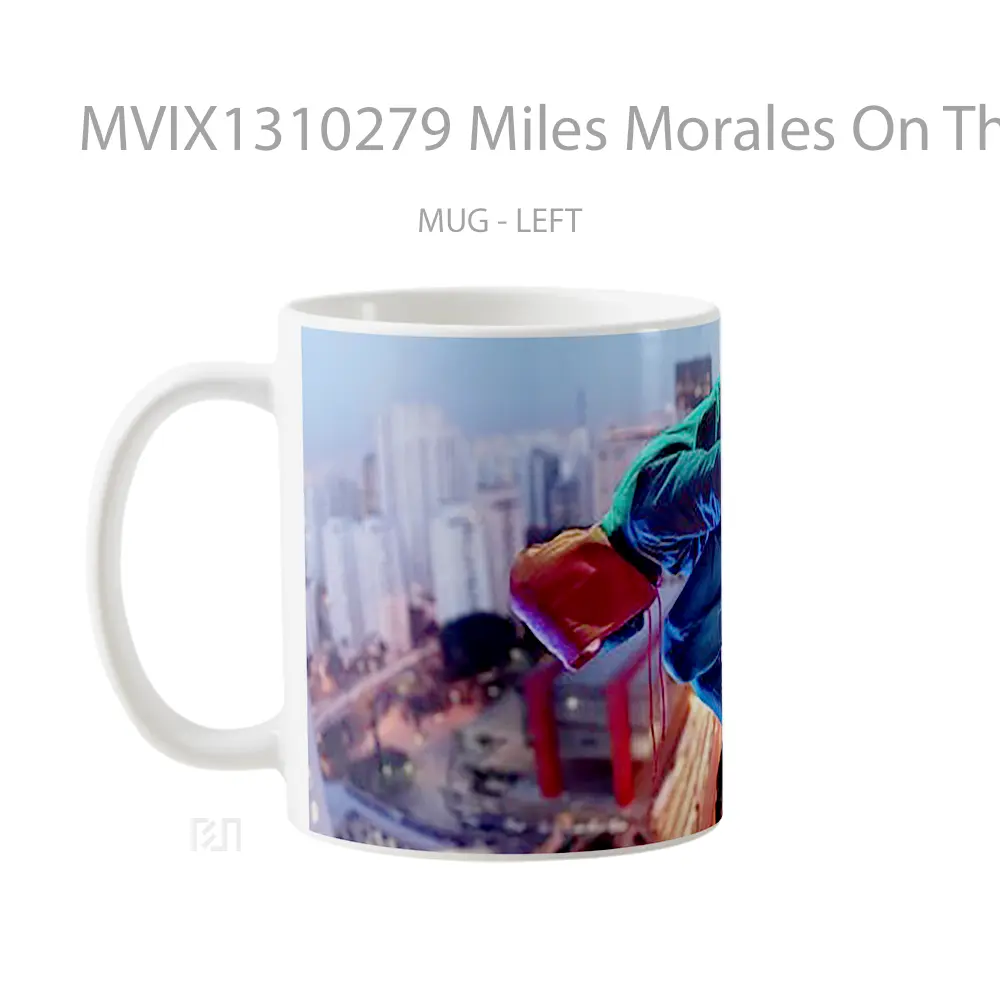 Mug Miles Morales On The Side Of Building Gelas Keramik Unik - All-side / Desain