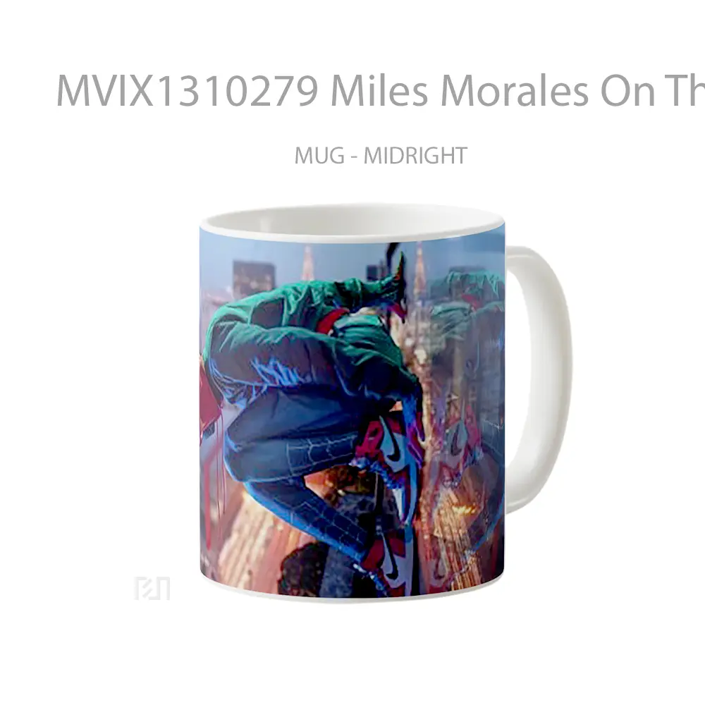 Mug Miles Morales On The Side Of Building Gelas Keramik Unik - All-side / Desain