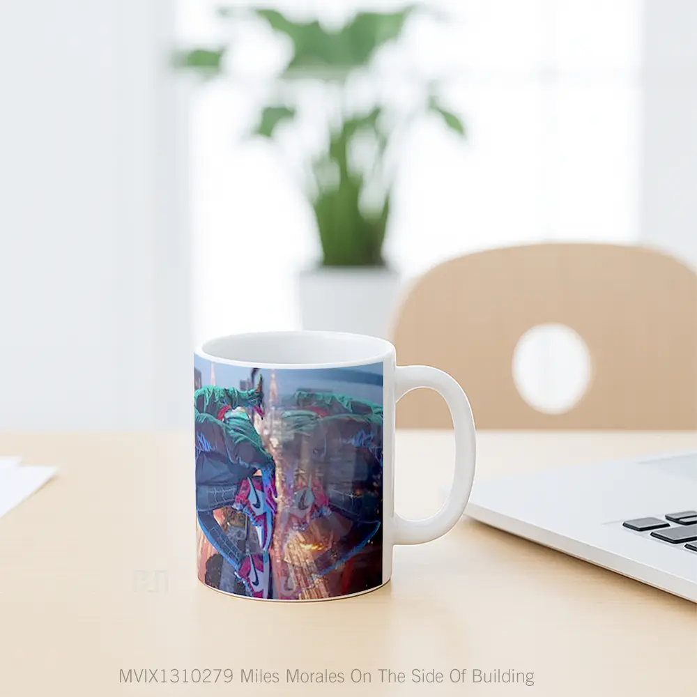 Mug Miles Morales On The Side Of Building Gelas Keramik Unik - All-side / Desain
