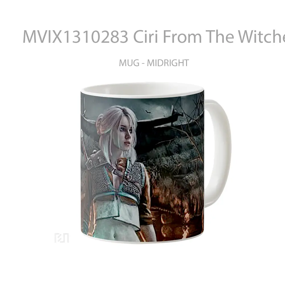 Mug Ciri From The Witcher 3 Cyberpunk Style Cangkir Gamer - All-side / Desain