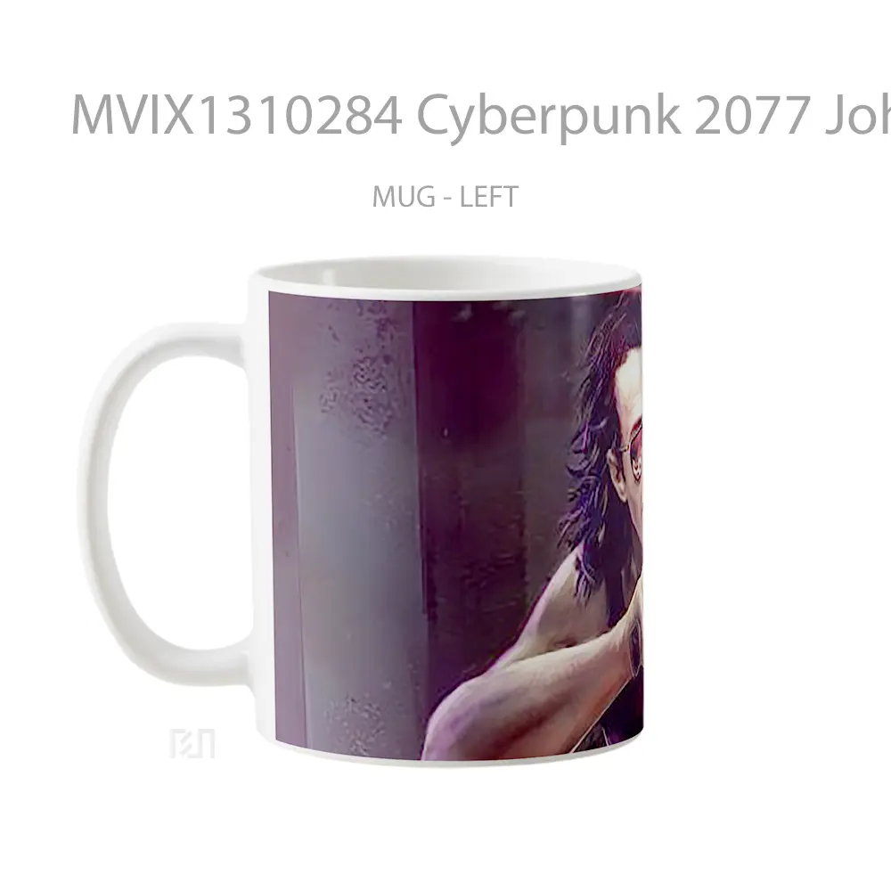 Mug Cyberpunk 2077 Johnny Silverhand Cangkir Gamer - All-side / Desain