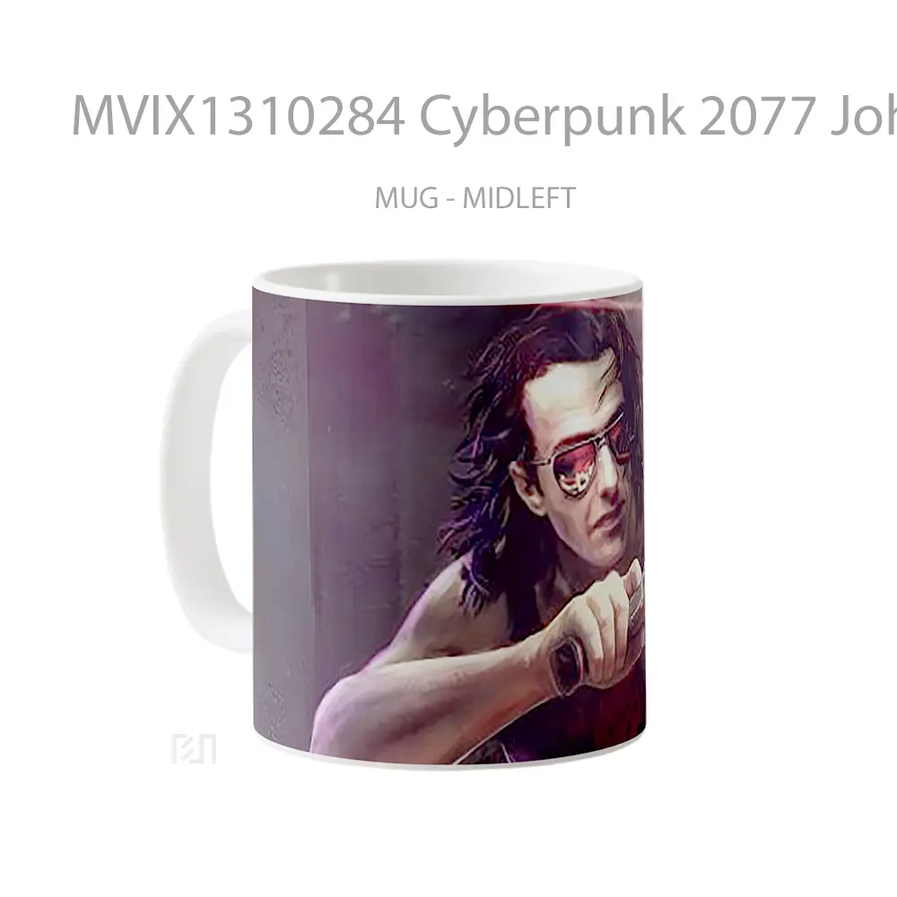 Mug Cyberpunk 2077 Johnny Silverhand Cangkir Gamer - All-side / Desain